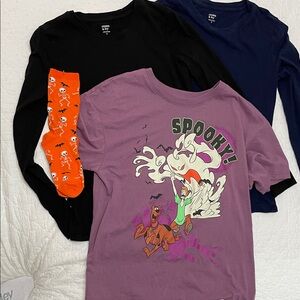 Hybrid Apparel Spooky Graphic Kids Shirt - Purple and Orange